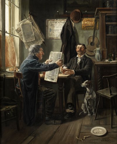 Reading Newspapers at the Beer Table by Carl Friedrich Schulz